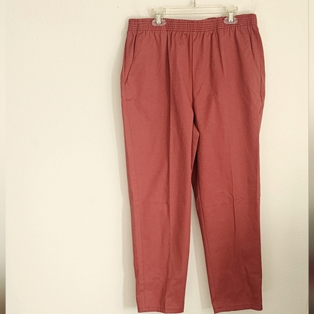 Koret Womens Twill Pull-on Elastic Waist Pockets Casual Petite Pants Sz 10PS